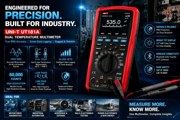 What Makes the UT181A Multimeter Dual Temperature Ideal for Professionals?